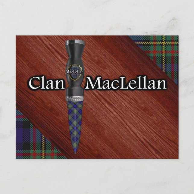Carte Postale Clan MacLellan Tartan Sgian Dubh Blade (Devant)