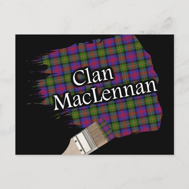 Carte Postale Clan MacLennan Scottish Tartan Paint Brush (Devant)