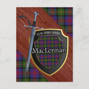 Carte Postale Clan MacLennan Tartan Sword & Shield