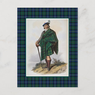 Carte Postale Clan MacLeod Vintage Illustration Tartan Frame