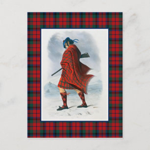 Carte Postale Clan MacNaughton Vintage Illustration Tartan Frame