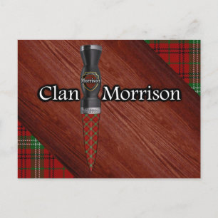 Carte Postale Clan Morrison Tartan Sgian Dubh Blade