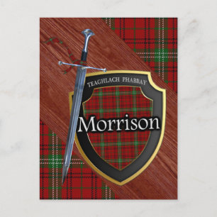 Carte Postale Clan Morrison Tartan Sword & Shield
