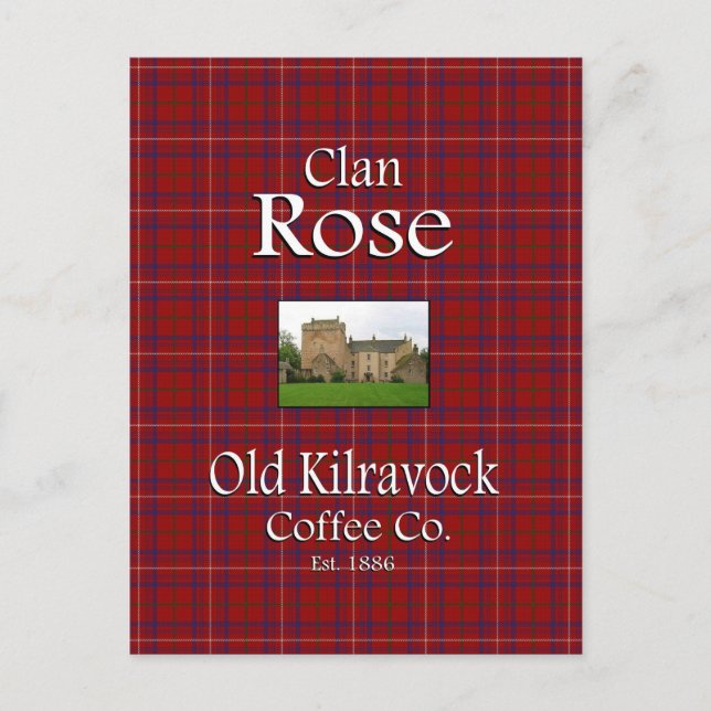Carte Postale Clan Rose Old Kilravock Coffee Co. (Devant)