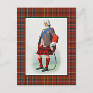 Carte Postale Clan Stewart Illustration Vintage Tartan Frame