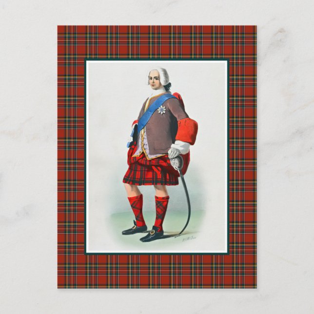 Carte Postale Clan Stewart Illustration Vintage Tartan Frame (Devant)