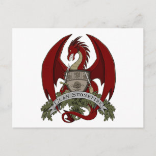 Carte postale Clan Stonefire Crest (Dragon Rouge)