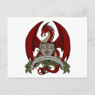 Carte postale Clan Stonefire Crest (Dragon Rouge)