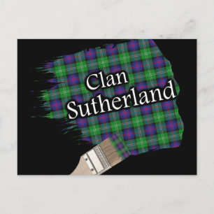 Carte Postale Clan Sutherland Scottish Tartan Paint Brush