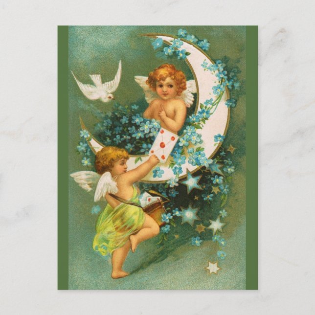 Carte Postale Clapsaddle : Deux Cherubs sur une drépanocyte (Devant)