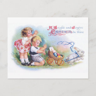 Carte Postale Clapsaddle : Enfants jouant avec le lapin