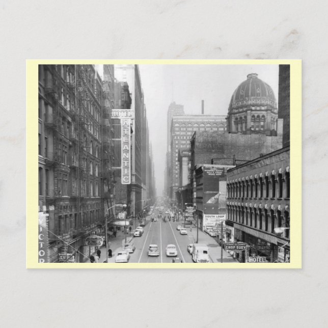 Carte Postale Clark St, Chicago, Illinois Vintage (Devant)