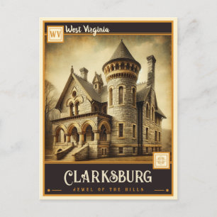 Carte Postale Clarksburg, Virginie-Occidentale   Vintage
