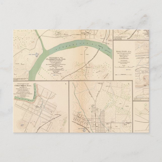 Carte Postale Clarksville, Tenn, Dalton, Ga (Devant)