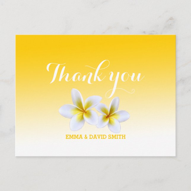 Carte Postale Classé Blanc Frangipani Merci à thème (Devant)