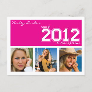 Carte Postale Classe de 2012 Graduation Invitation Postcard