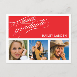 Carte Postale Classe de 2012 Graduation Invitation Postcard   Re