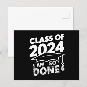 Carte Postale Classe De 2024 Terminé Graduation Funny Graduate