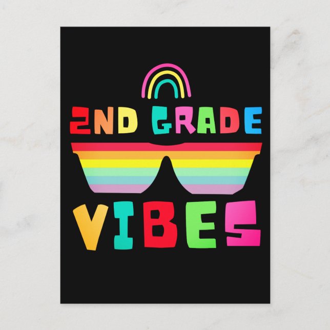 Carte Postale Classe de 2e année Retour à l'école Enseignant & É (Devant)