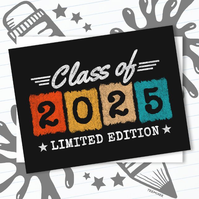 Carte Postale Classe de fin d'études de 2025 Diplômé Senior 2025 (Créateur téléchargé)