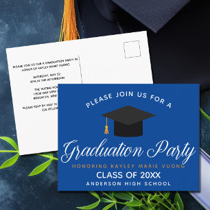 Carte Postale Classe de Graduation Bleue de 2022 Custom School P