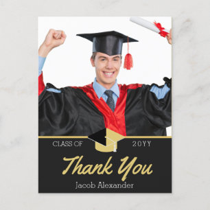 Carte Postale Classe de graduation Photo moderne de Merci 2022
