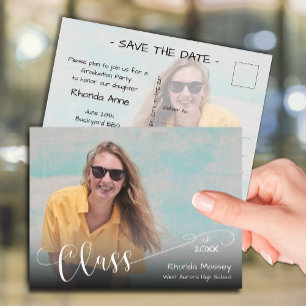 Carte Postale Classe de script de la graduation photo Enregistre