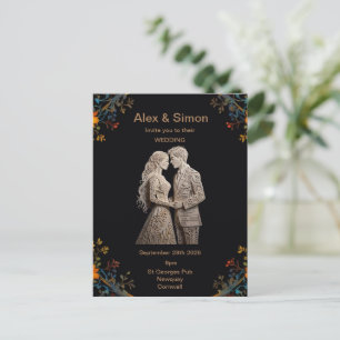 Carte Postale Classe royale mariée et mariée