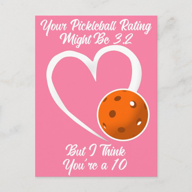 Carte Postale Classement Valentine Coeur Orange et Rose (Devant)