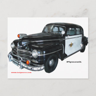Carte Postale Classic_1947_Plymouth_Police_Car_Texturized