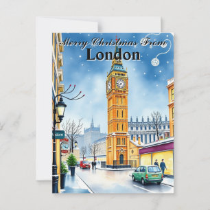 Carte Postale Classic Big Ben Londres Noël Vintage