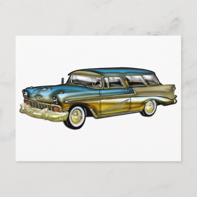 Carte Postale Classic Cadillac 2 Portes Haut (Devant)