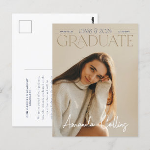 Carte Postale Classic & Elegant Headline Photo Grad Faire-part