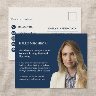 Carte Postale Classic Key Introduction Navy Real Estate Agent