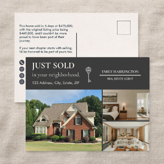 Carte Postale Classic Key Just Sold Neutral Real Estate Agent