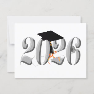 Carte Postale Classic Silver Class of 2026 Graduation