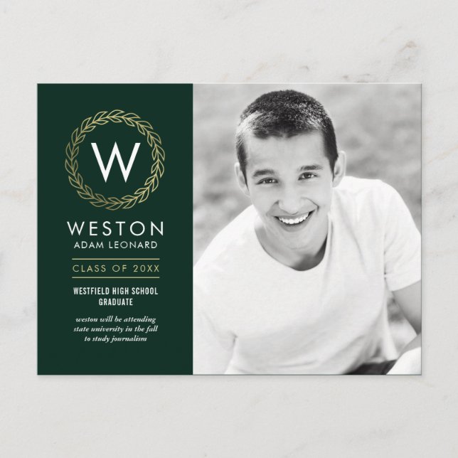 Carte postale Classic Wreath EDITABLE COULOR Gradu (Devant)