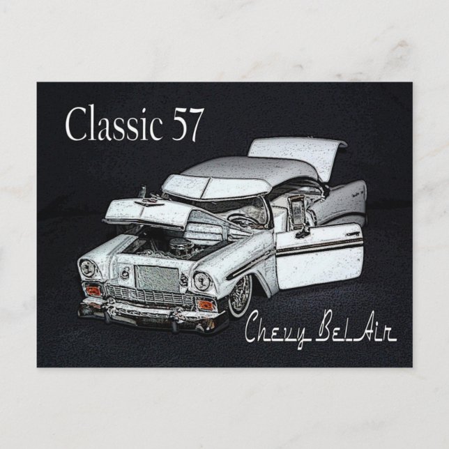 Carte postale classique 57 Chevy Bel Air (Devant)