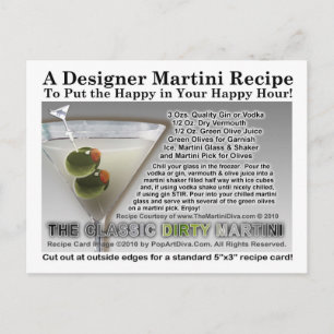 Carte postale classique à base de martini