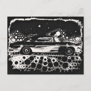Carte postale classique à flamme noire et blanche