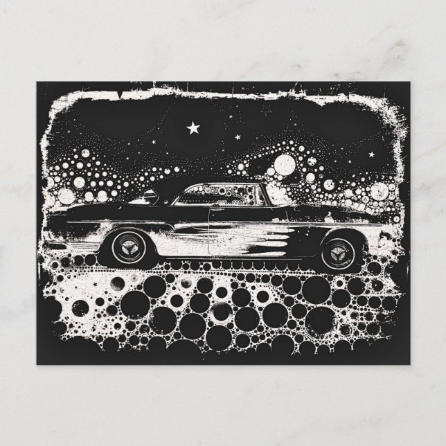 Carte postale classique à flamme noire et blanche (Devant)