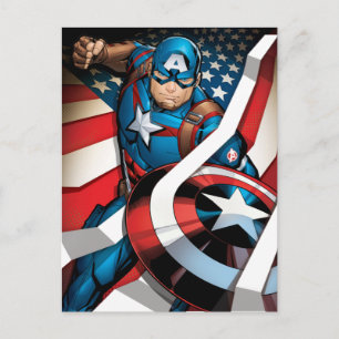 Carte Postale Classique Avengers   Capitaine Amérique avec des r