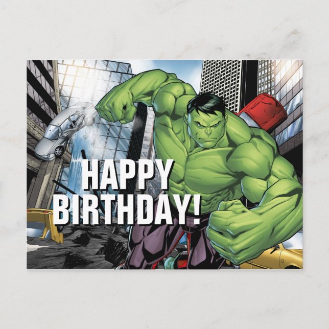 Carte Postale Classique Avengers | Charge de Hulk (Devant)