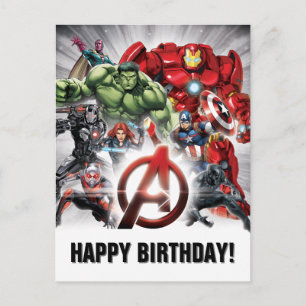 Carte Postale Classique Avengers   Groupe Avengers Logo Glown