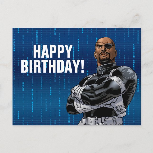 Carte Postale Classique Avengers | Nick Fury Bras Croisés (Devant)