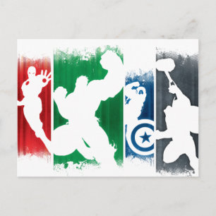 Carte Postale Classique Avengers   Silhouettes Paint Swatch