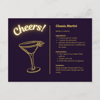 Carte postale classique Cocktail - Martini