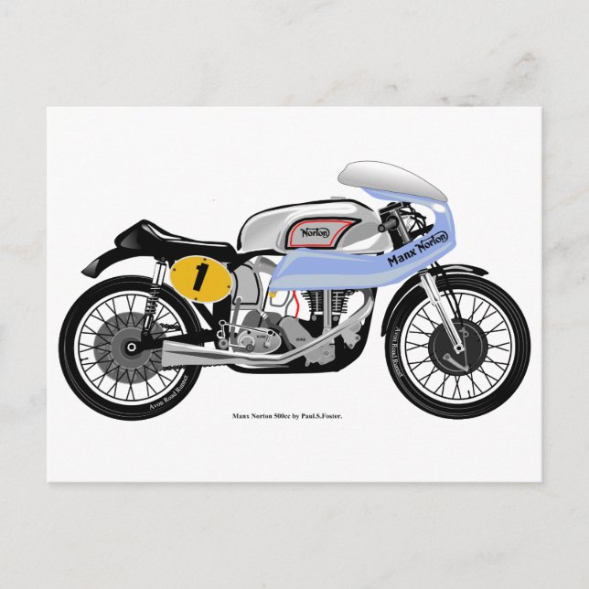 Carte postale classique de moto (Devant)