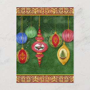 Carte postale classique de Noël Ornament Invitatio