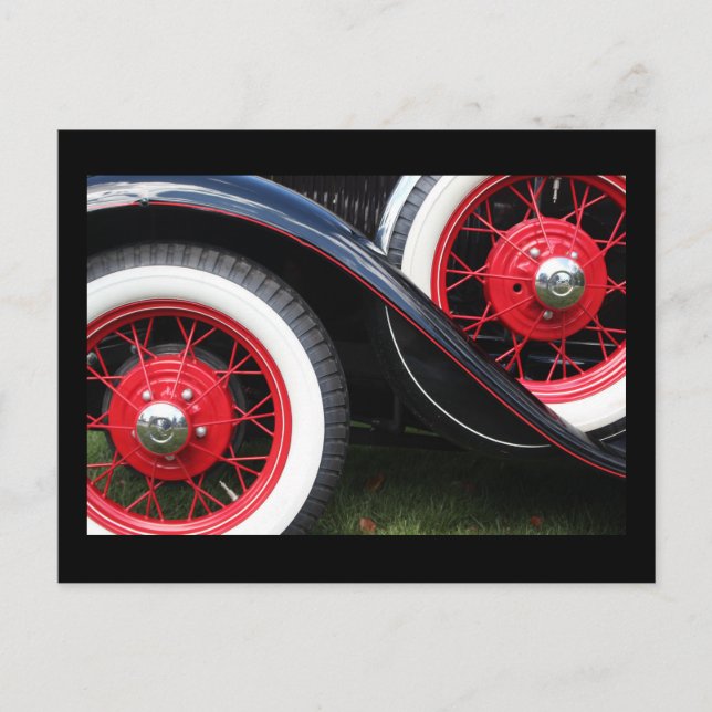 Carte postale classique de pneu de voiture (Devant)